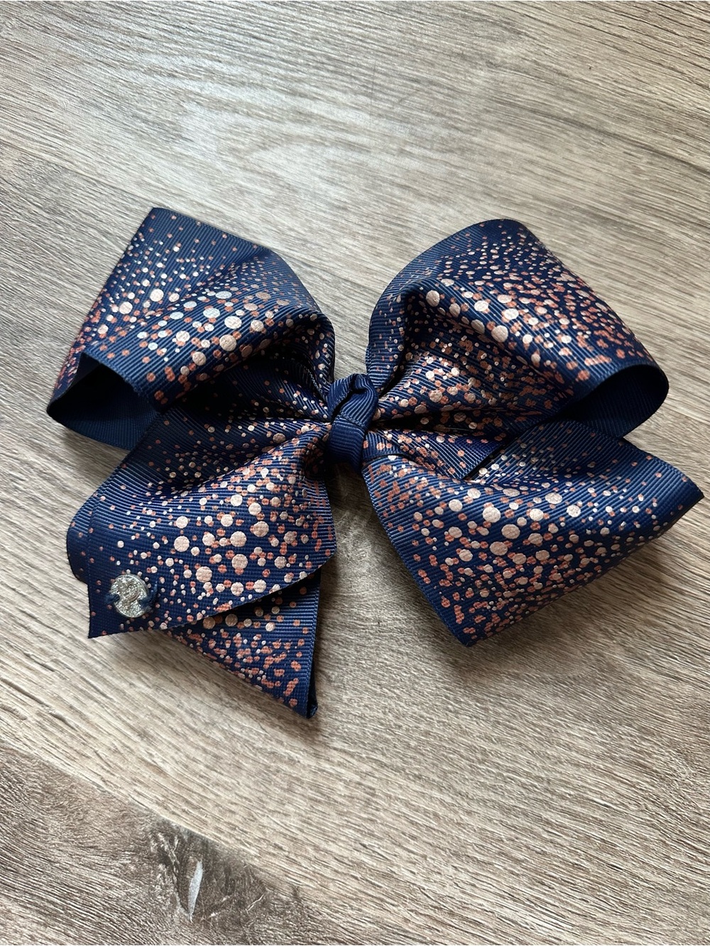JoJo Siwa Navy Bow with Rose Gold Dot Accent